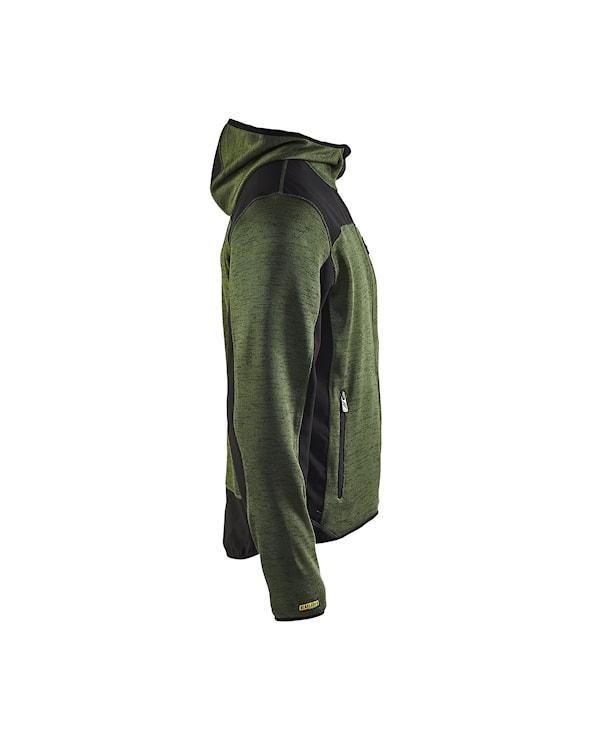 Blåkläder Strikket Softshell Jakke Army Grøn/Sort - L