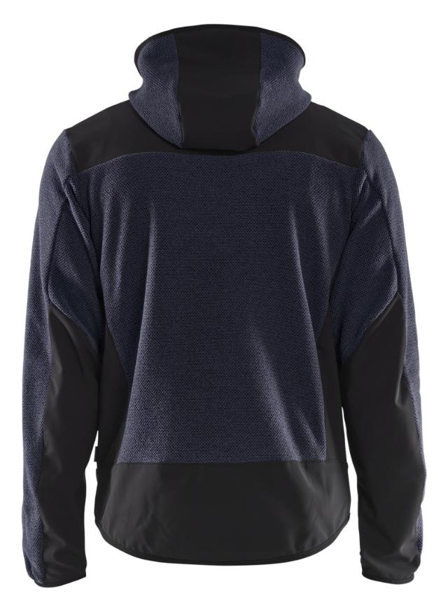Blåkläder Strikket Jakke med Softshell Mørk Marineblå/Sort - L