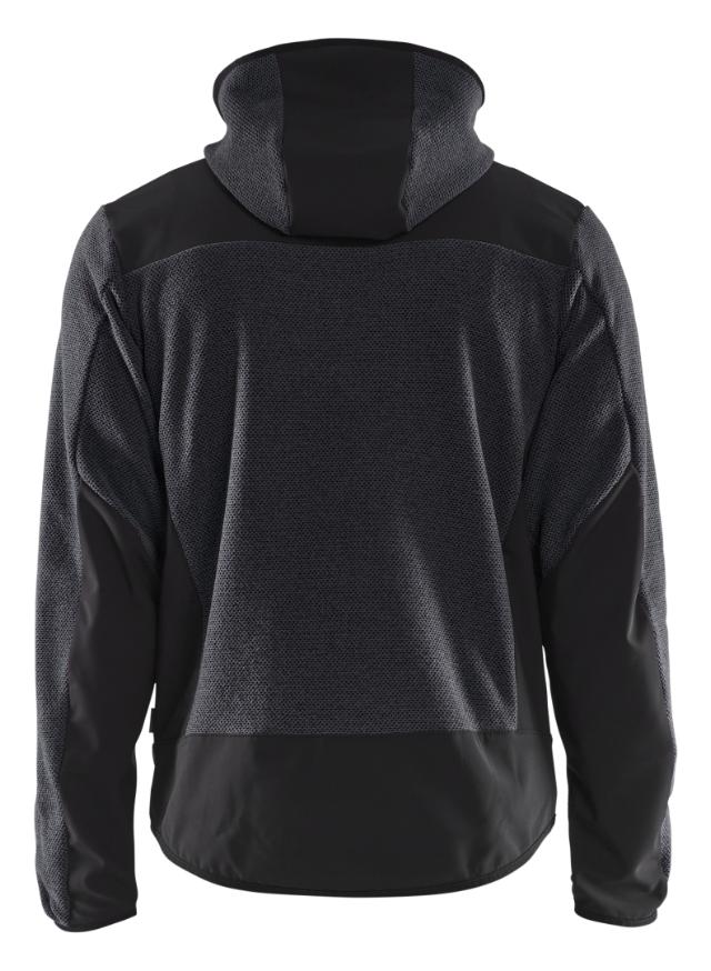 Blåkläder Strikket Jakke med Softshell Antrasit Grå/Sort - L