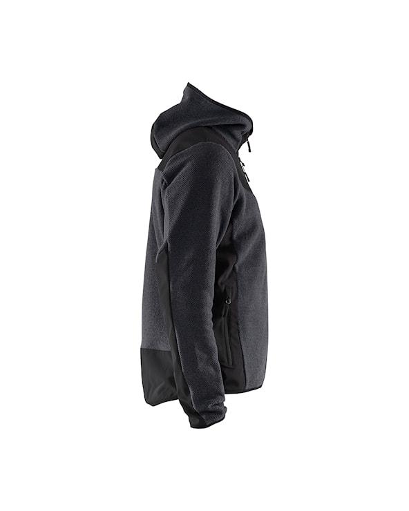 Blåkläder Strikket Jakke med Softshell Antrasit Grå/Sort - L