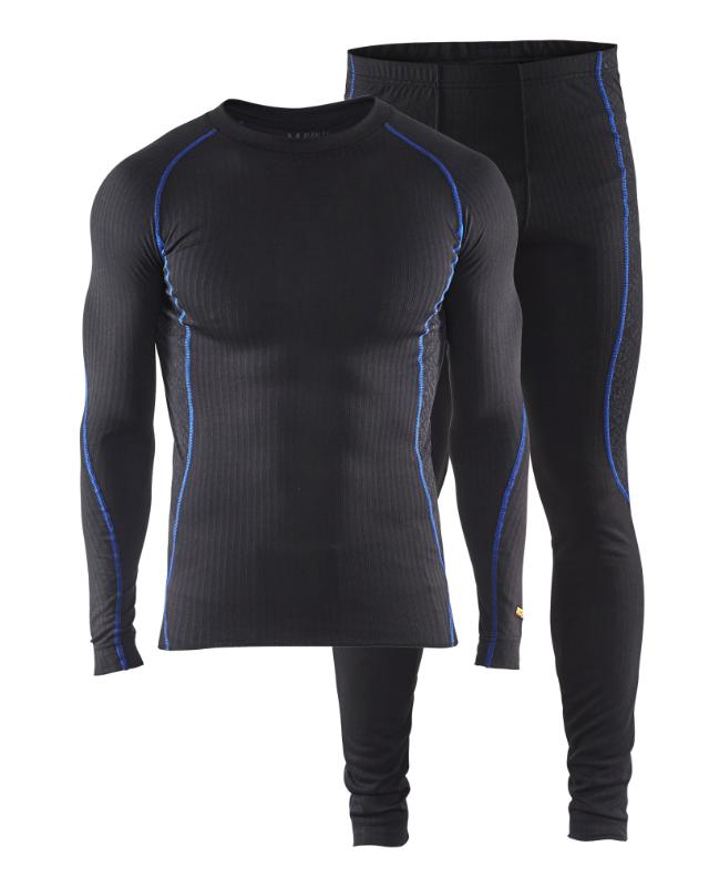 Blåkläder Undertøjssæt Light Sort/Koboltblå - L