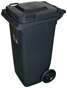 Affaldsbeholder m/ hjul sort 120 ltr
