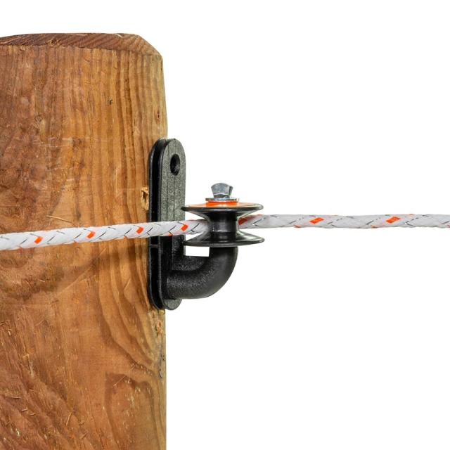 Gallagher Rullehjørneisolator med Skrue Sort 5stk