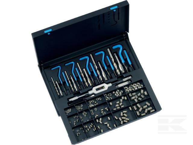 Gevind rep. Sæt M5-M12x1,5d m/bor, tap, værktøj, 135 coil M5-M6-M8-M10-M12x1,0-1,5-2,0d
