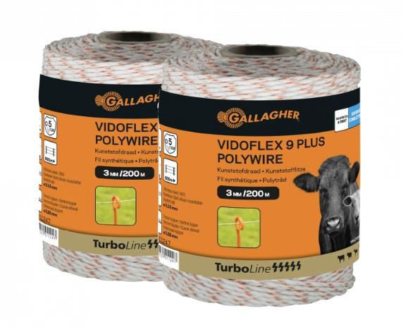 Gallagher Duopack Vidoflex 9 Turboline Plus hvid 2x200m