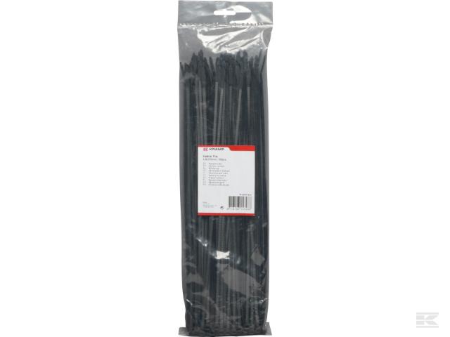 Kabelbinder sort 370 x 4,8 mm 100 stk pr pk