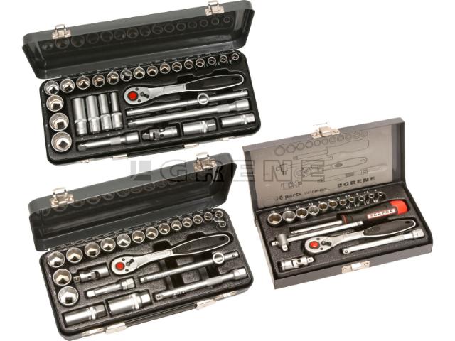 Kramp Topnøglesæt 3 stk. 1/4' - 3/8' og 1/2'  