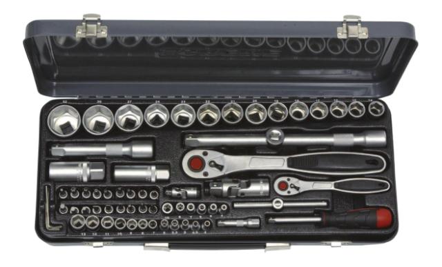 Kramp Topnøglesæt 1/4' x 1/2' 65 dele