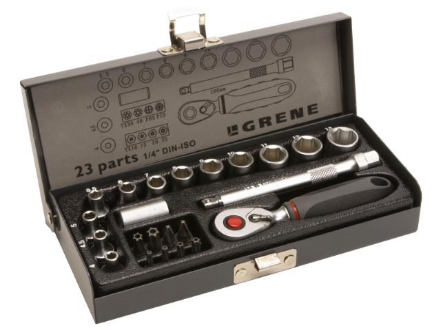 Topnøglesæt 1/4' mini 23 dele