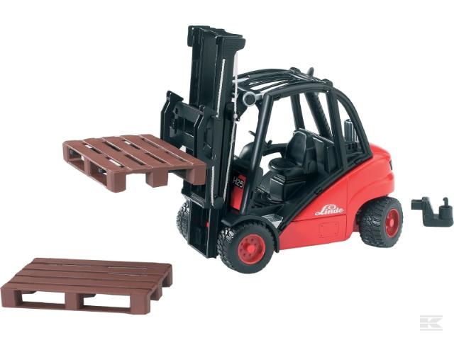 Bruder 02511 legetøjs gaffeltruck Linde H30D med 2 paller