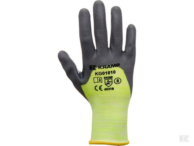 Montagehandske Olieresistent Halvdyppet Hi-viz 1.010 - 7