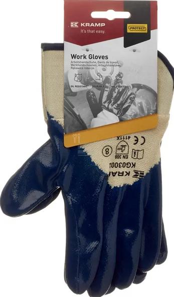 Kramp PVC Arbejdshandske 3.002 halvdyppet nitril 