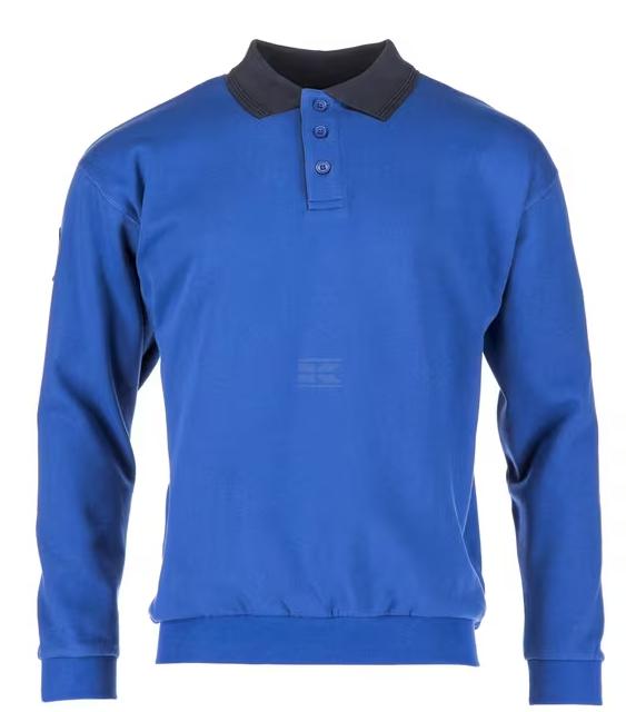 Polo Sweatshirt kongeblå, så længe lager haves