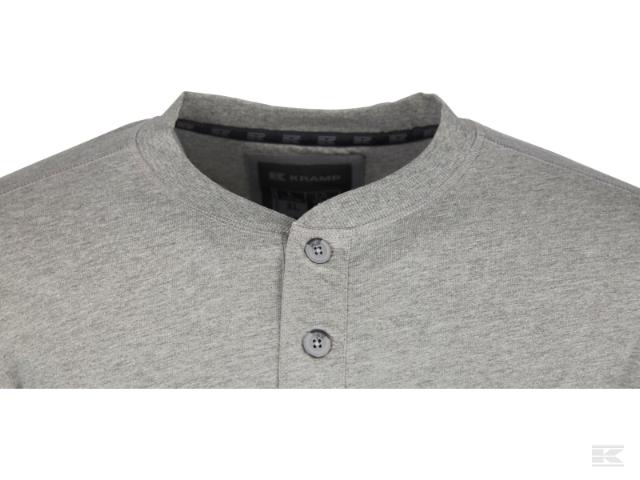 Kramp Technical T-Shirt med knapper Grå, så længe lager haves