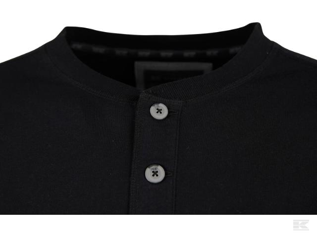 Kramp Technical Langærmet T-shirt med knapper Sort - L