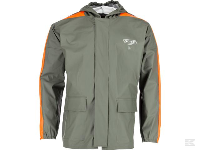 Kramp Regnjakke Protect Grøn/Orange - L