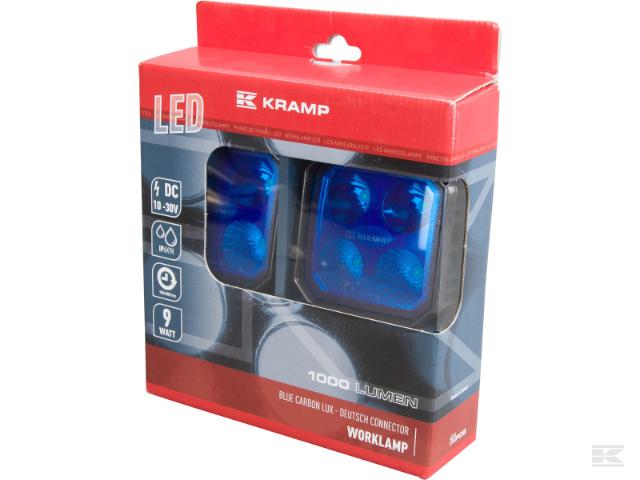 Kramp LED blå sprøjtelygtesæt m/ Deutsch stik