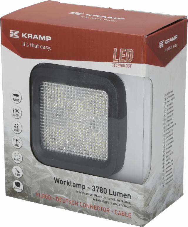 Kramp LED Arbejdslygte Flood 3780 Lumen m/ Ledning