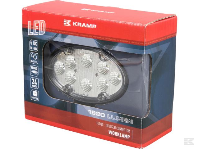 LED Arbejdslygte oval 1920 lumen Nærområde m/ Deutsch stik