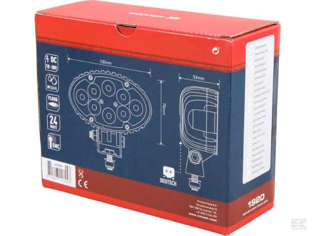 LED Arbejdslygte oval 1920 lumen Nærområde m/ Deutsch stik