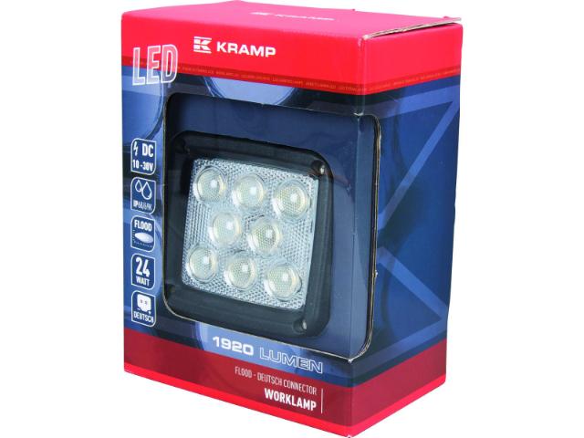 Kramp LED Arbejdslygte 1920 lumen 24W Nærområde m/ Deutsch stik