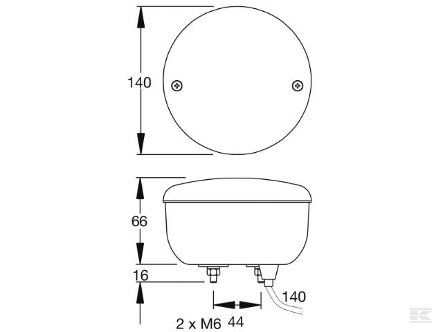 Kramp LED Baglygte m/ nummerpladelys