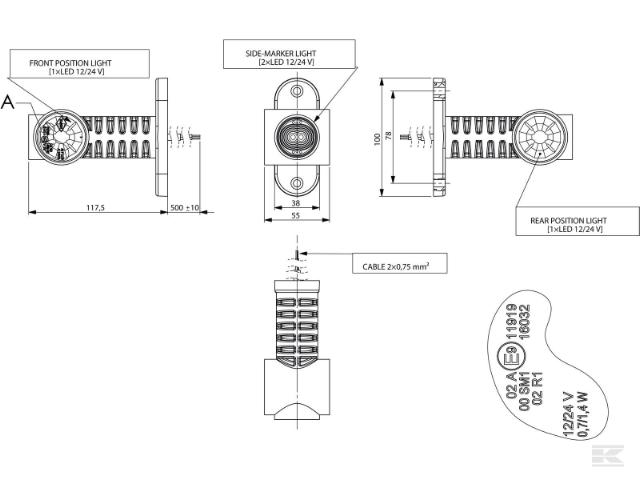 Markeringslygte Lige LED