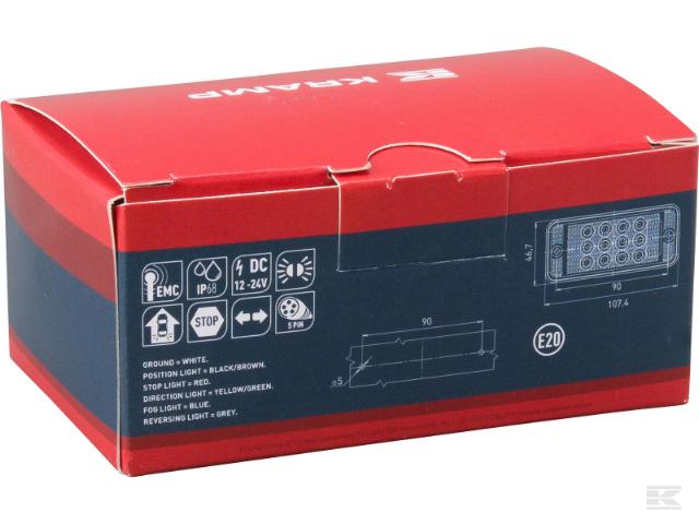 Kramp LED Baglygte m / 5-pin