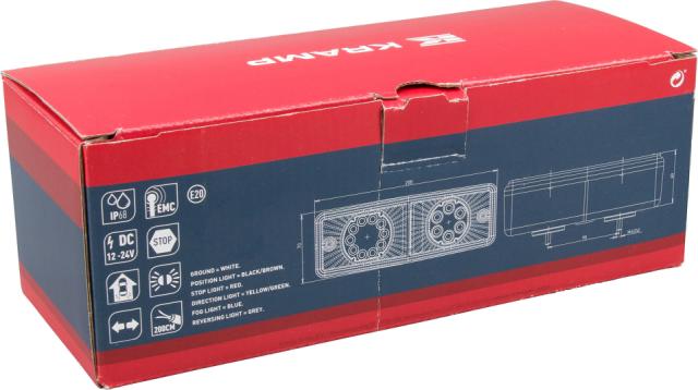 Kramp Baglygte universal med 200cm ledning