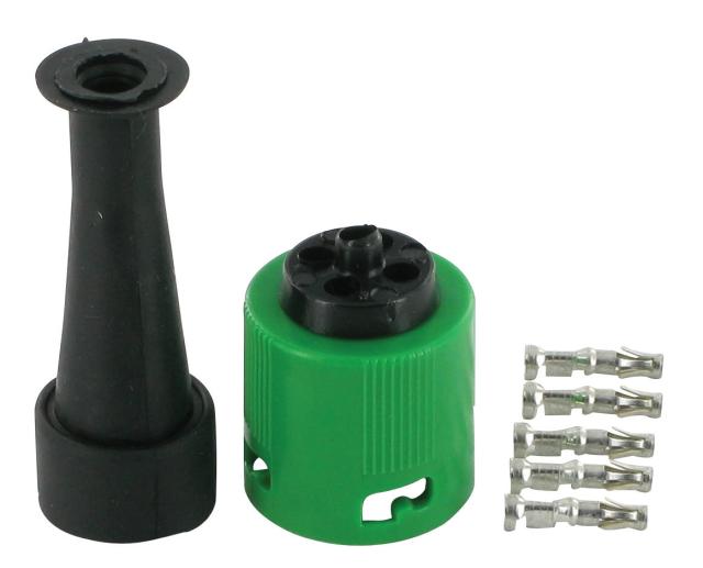 Bajonetstik højre grøn 5-polet