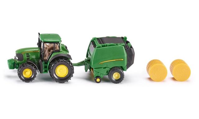 Siku 01665 John Deere med Rundballepresser