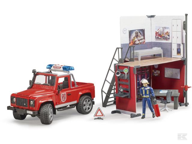 Bruder 62701 Brandstation med Land Rover