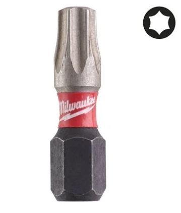 MILWAUKEE SHOCKWAVE™ IMPACT DUTY skruebits TX27 x 25MM, 2 Stk.