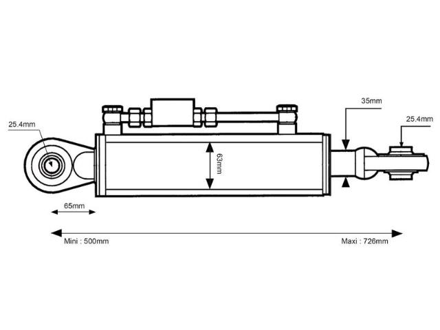 Sparex Hydraulisk Topstang Kat 2/2